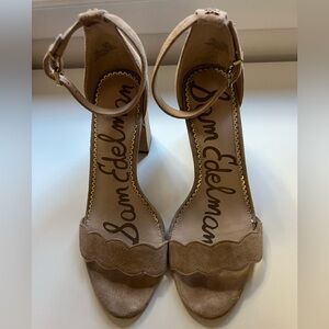 Sam Edelman Beige Ankle Strap Heels